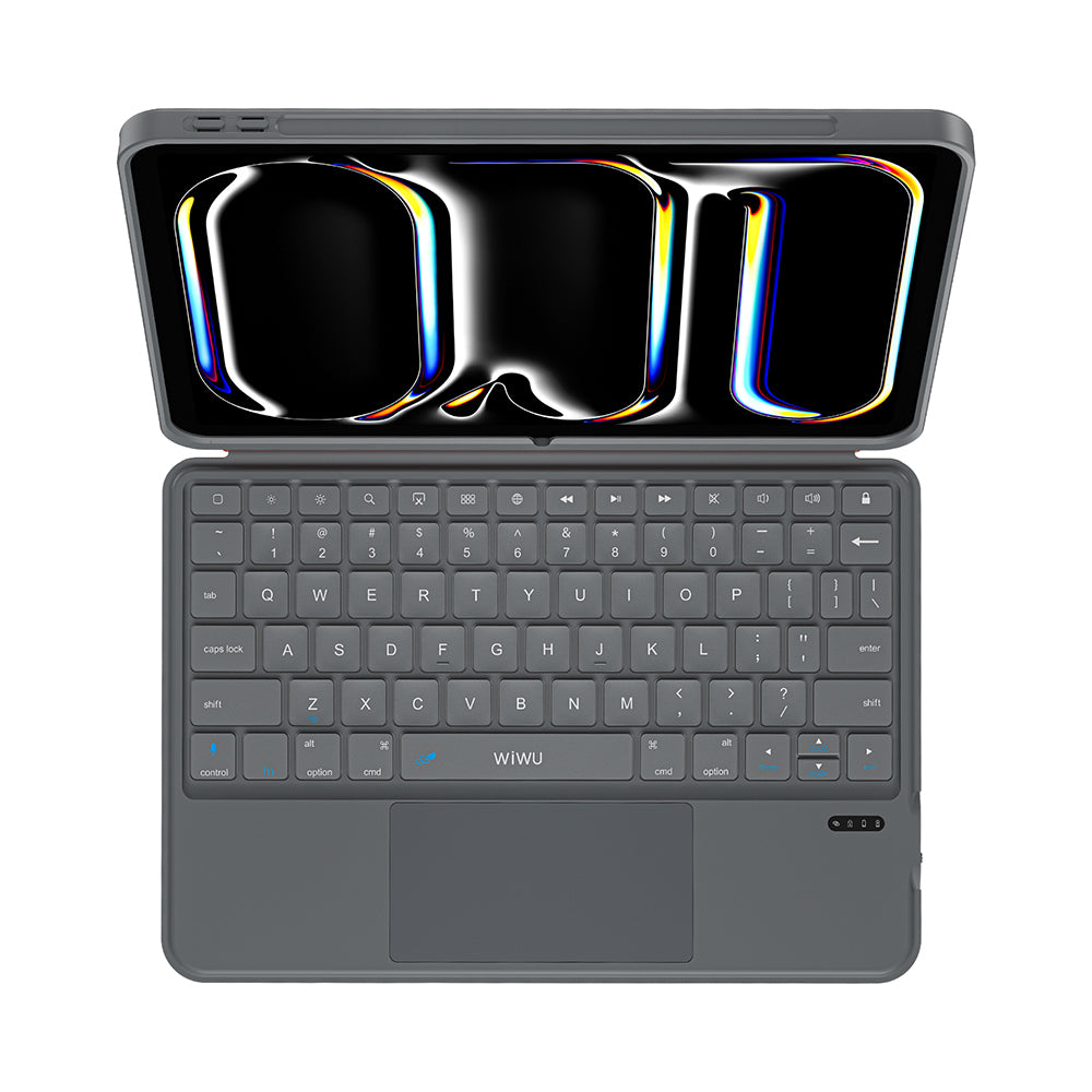 Apple iPad 10.9 2022 (5.Nesil) Wiwu MK-005 Combo 3in1 Kalem Bölmeli Klavyeli Standlı Kılıf