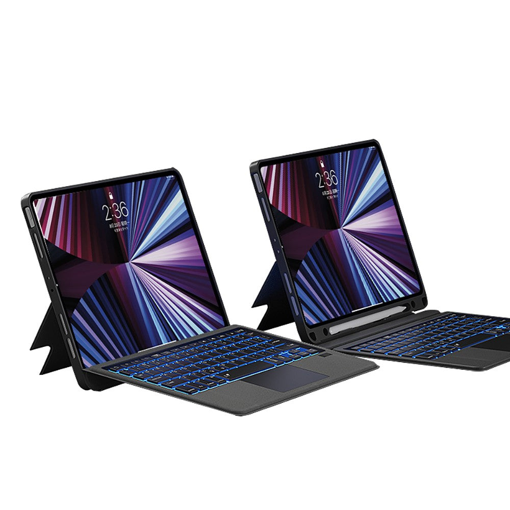 Apple iPad Pro 12.9 2021 (5.Nesil) Wiwu MagTouch Serisi Gizli Kalem Bölmeli Klavyeli Kılıf