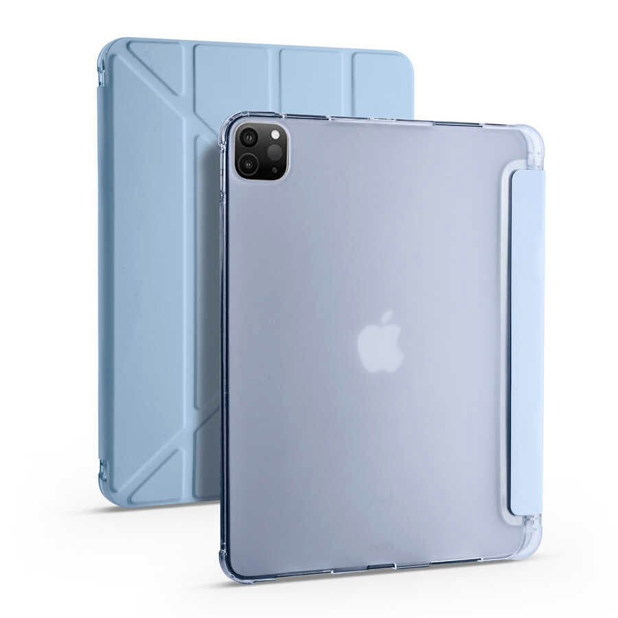 Apple iPad Pro 12.9 2022 M2 Kılıf Zore Tri Folding Kalem Bölmeli Standlı Kılıf