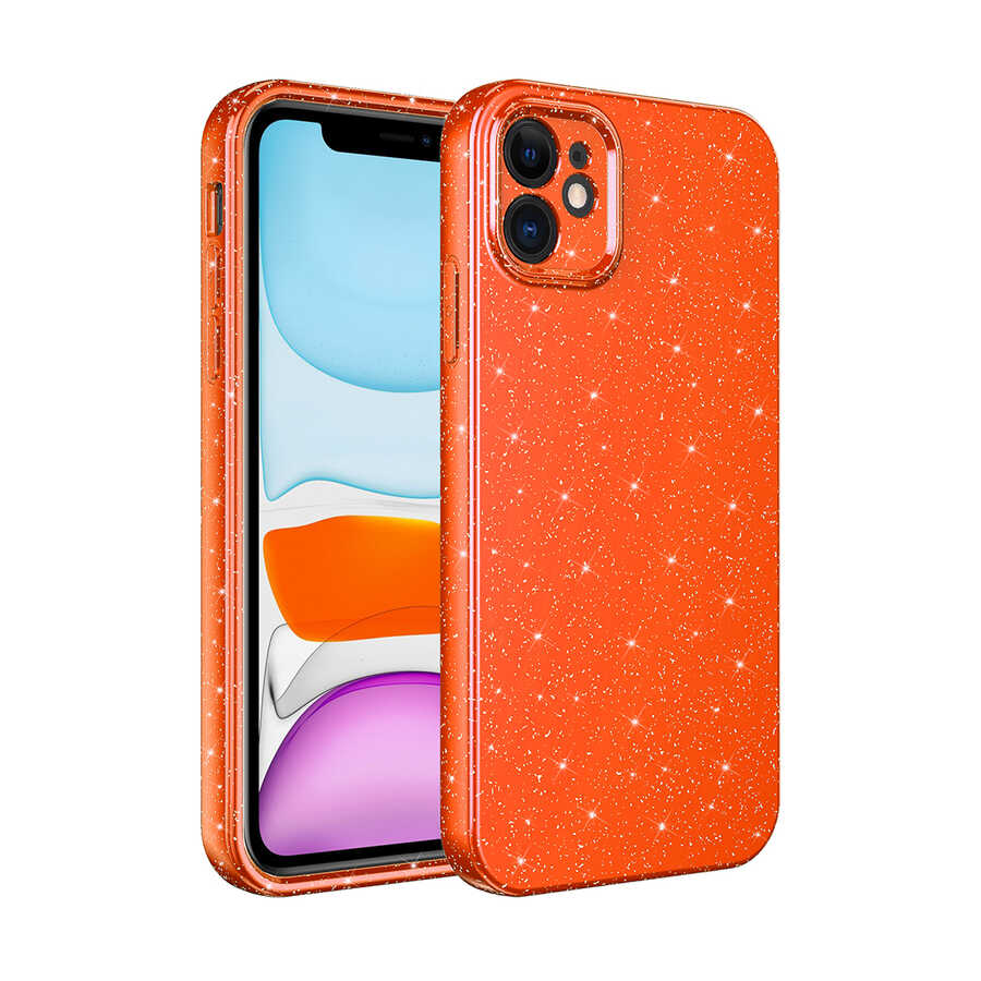 Apple iPhone 11 Kılıf Kamera Korumalı Simli Lüks Zore Koton Kapak