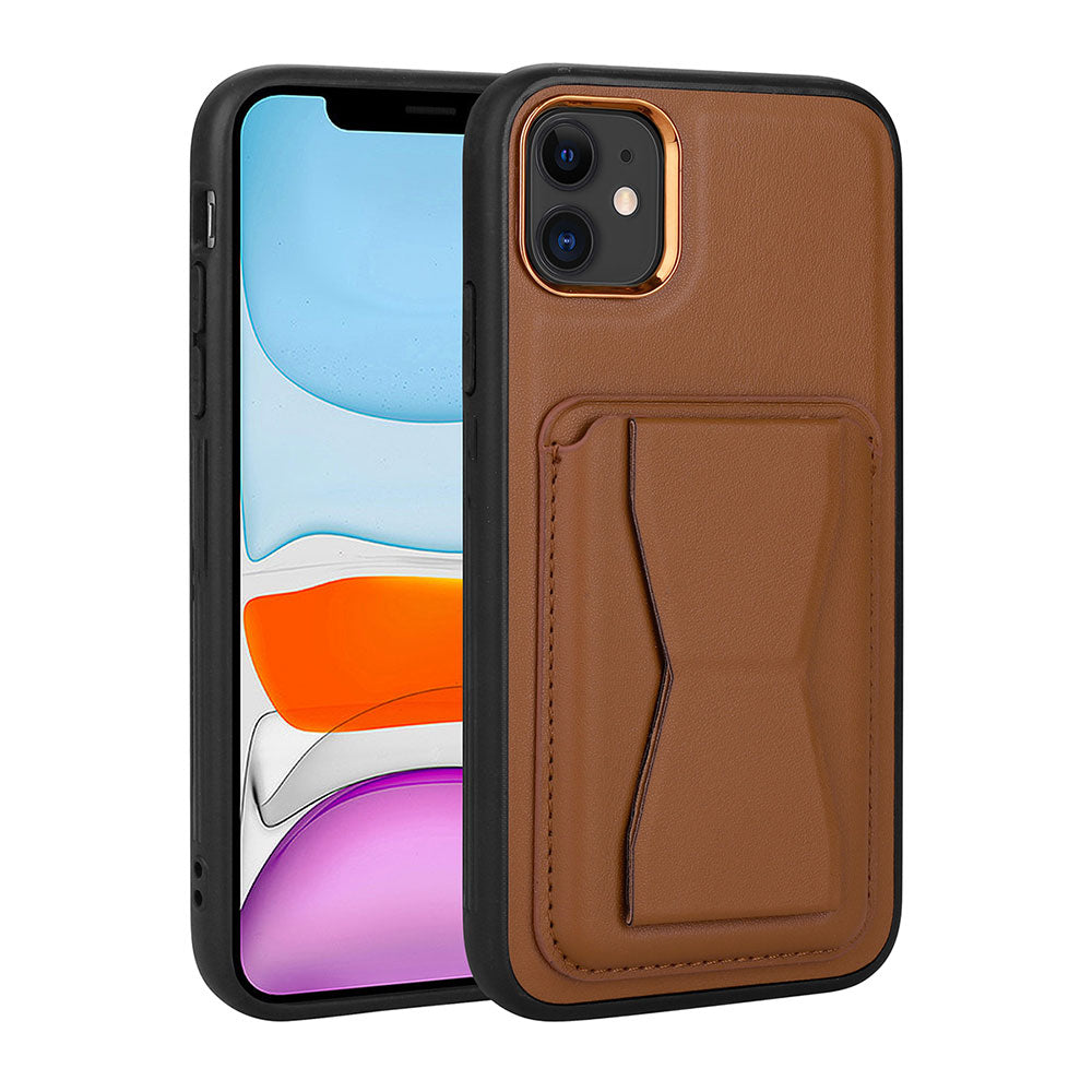 Apple iPhone 11 Kılıf Kartlıklı Standlı Pu Deri Zore Memo Kapak