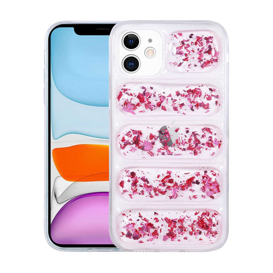 Apple iPhone 12 Kılıf Kamera Korumalı Simli Airbag'li Zore Dalga Kapak