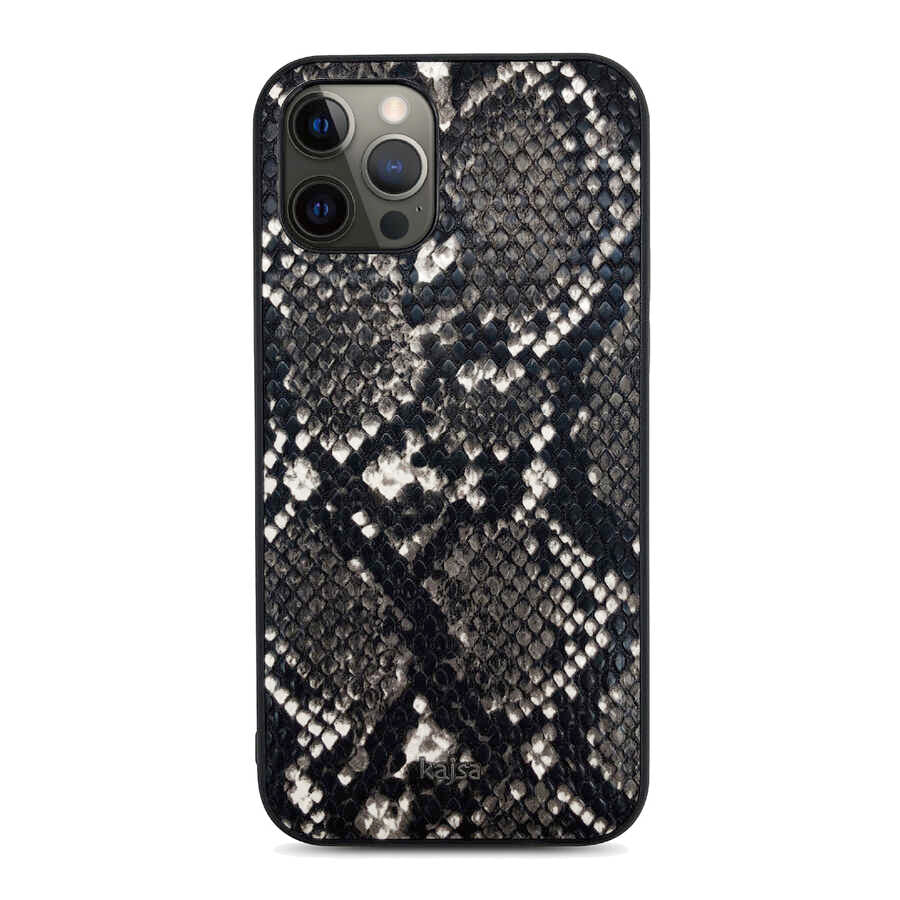 Apple iPhone 12 Pro Kılıf Kajsa Glamorous Serisi Snake Pattern Kapak