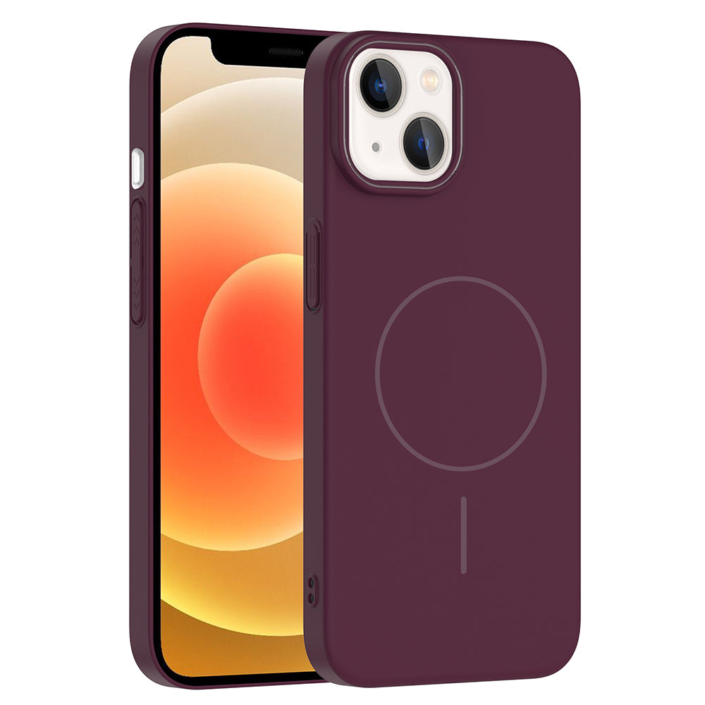Apple iPhone 13 Kılıf M-safe Şarj Özellikli Zore Ruby Sert Kapak