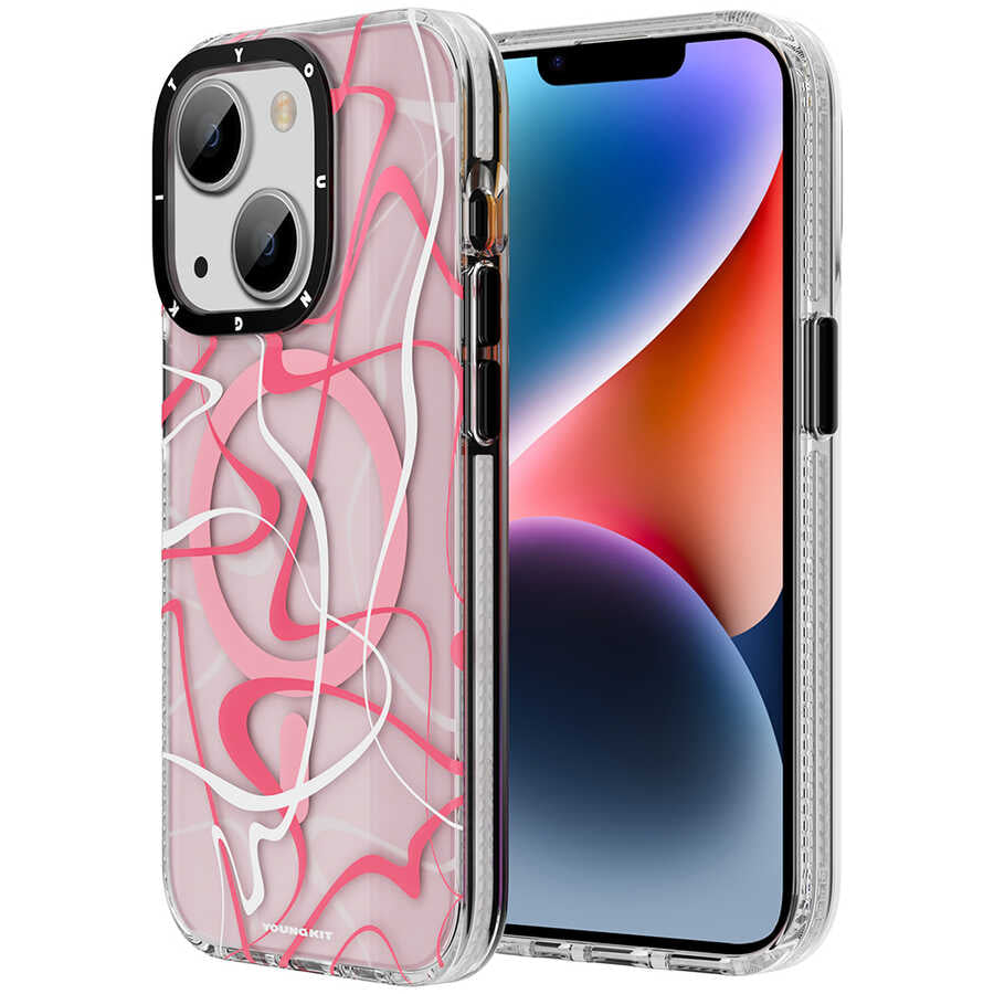 Apple iPhone 14 Plus Kılıf M-safe Şarj Özellikli Youngkit Water-Ink Serisi Kapak