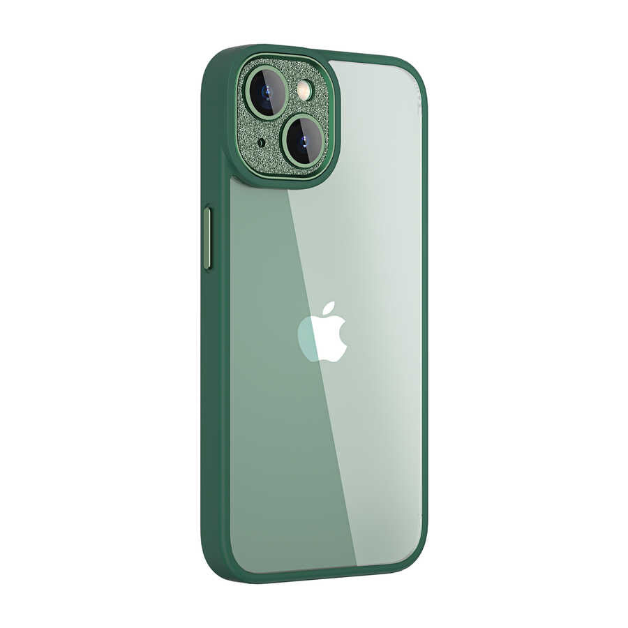 Apple iPhone 14 Plus Kılıf Wiwu GCC-105 Lens Korumalı Renkli Kenar Arkası Şeffaf Multicolor Kapak