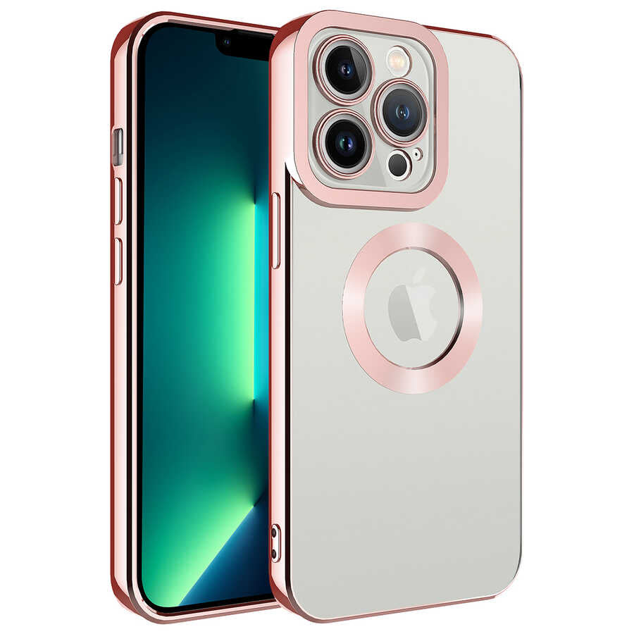 Apple iPhone 14 Pro Kılıf Kamera Korumalı Logo Gösteren Zore Omega Kapak
