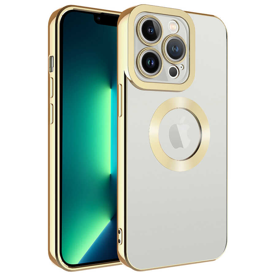 Apple iPhone 14 Pro Kılıf Kamera Korumalı Logo Gösteren Zore Omega Kapak