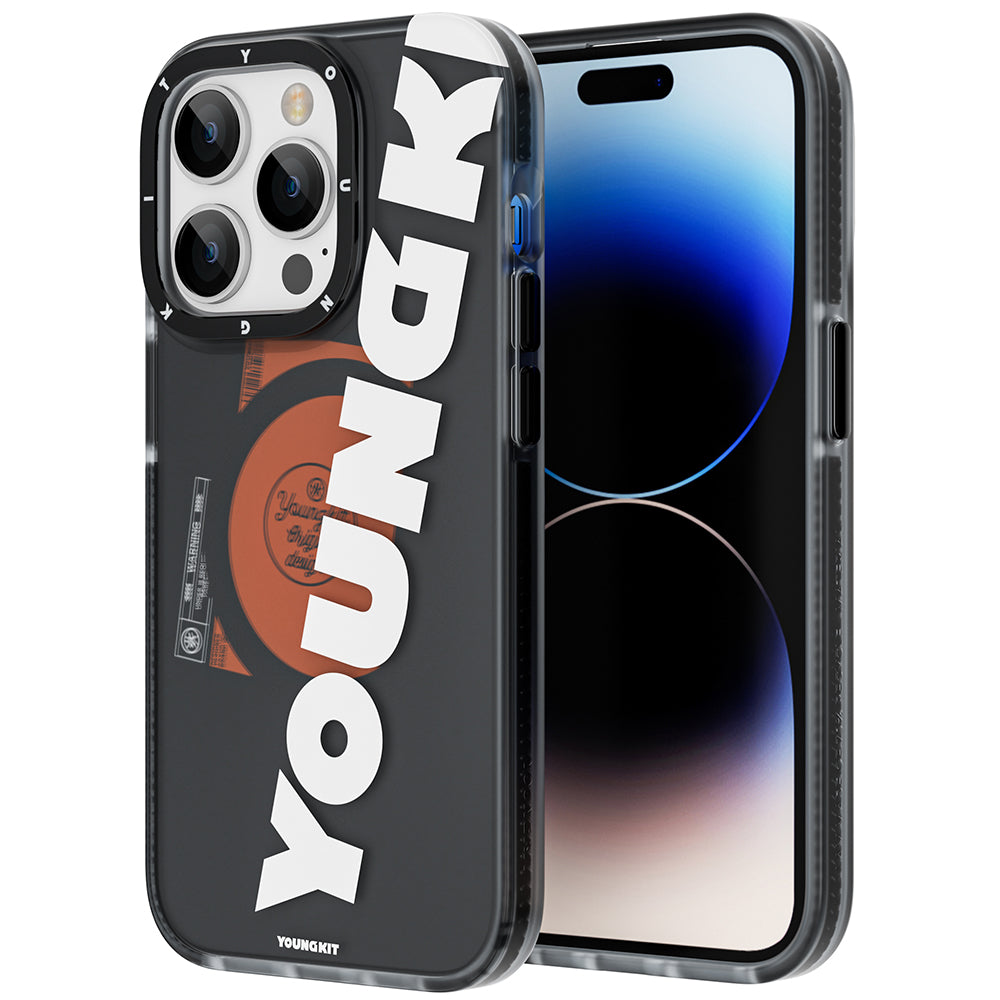 Apple iPhone 14 Pro Kılıf M-safe Şarj Özellikli Youngkit Binfen Serisi Yazı Temalı Kapak