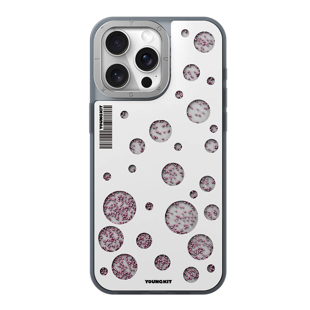Apple iPhone 14 Pro Kılıf M-safe Şarj Özellikli Youngkit Quicksand Beads Serisi Kapak
