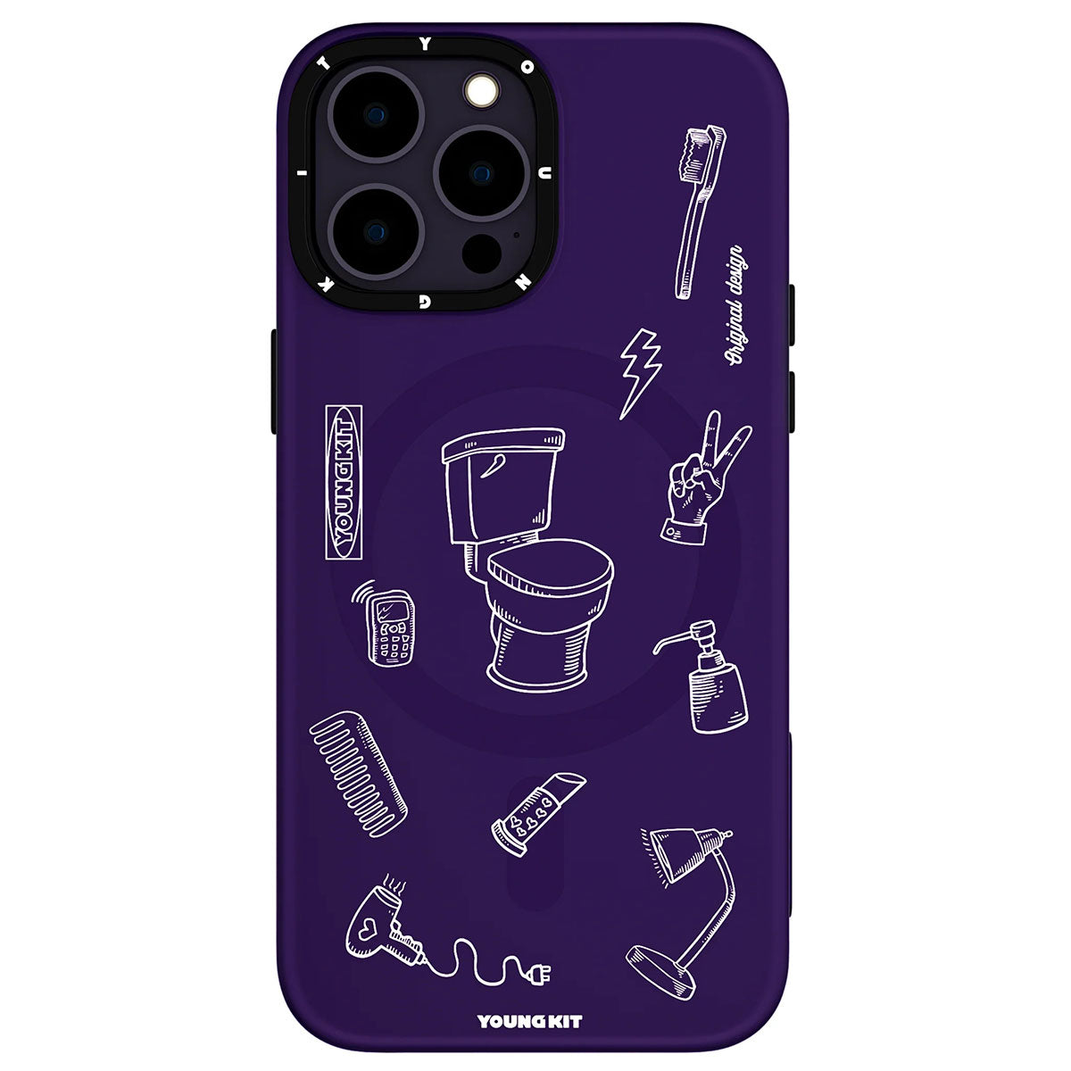 Apple iPhone 14 Pro Max Kılıf M-safe Şarj Özellikli Desenli Youngkit Plaything Serisi Kapak
