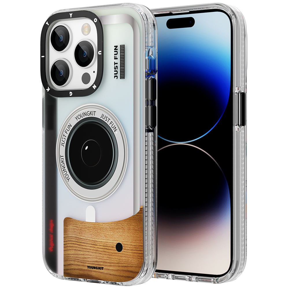 Apple iPhone 14 Pro Max Kılıf M-safe Şarj Özellikli Lens Figürlü YoungKit Art Film Serisi Kapak
