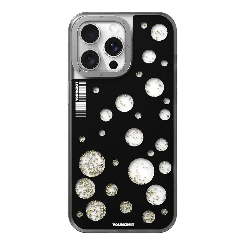 Apple iPhone 14 Pro Max Kılıf M-safe Şarj Özellikli Youngkit Quicksand Beads Serisi Kapak