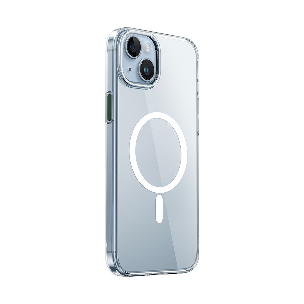 Apple iPhone 15 Kılıf Wiwu ZYS-013 M-safe Şarj Özellikli Renkli Kamera Çerçeveli Şeffaf Jelly Kapak