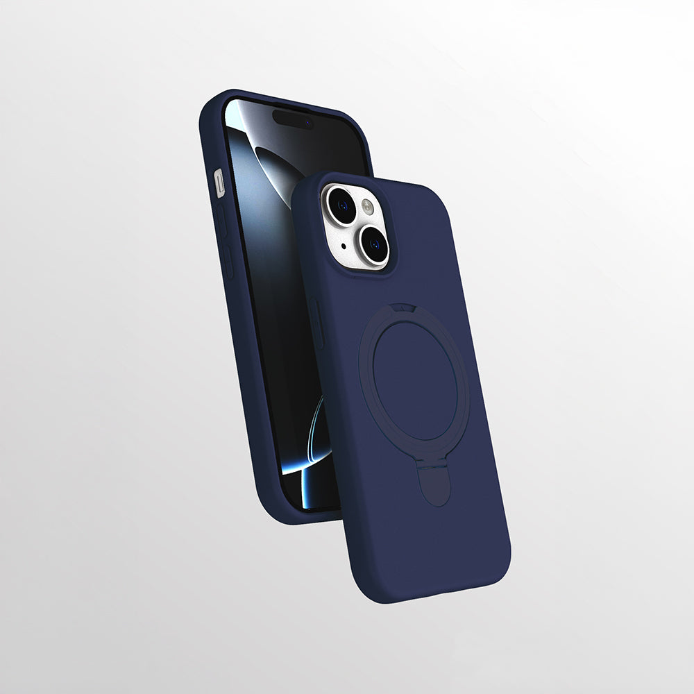 Apple iPhone 15 Plus Kılıf M-safe Şarj Özellikli Standlı Zore Samara Kapak