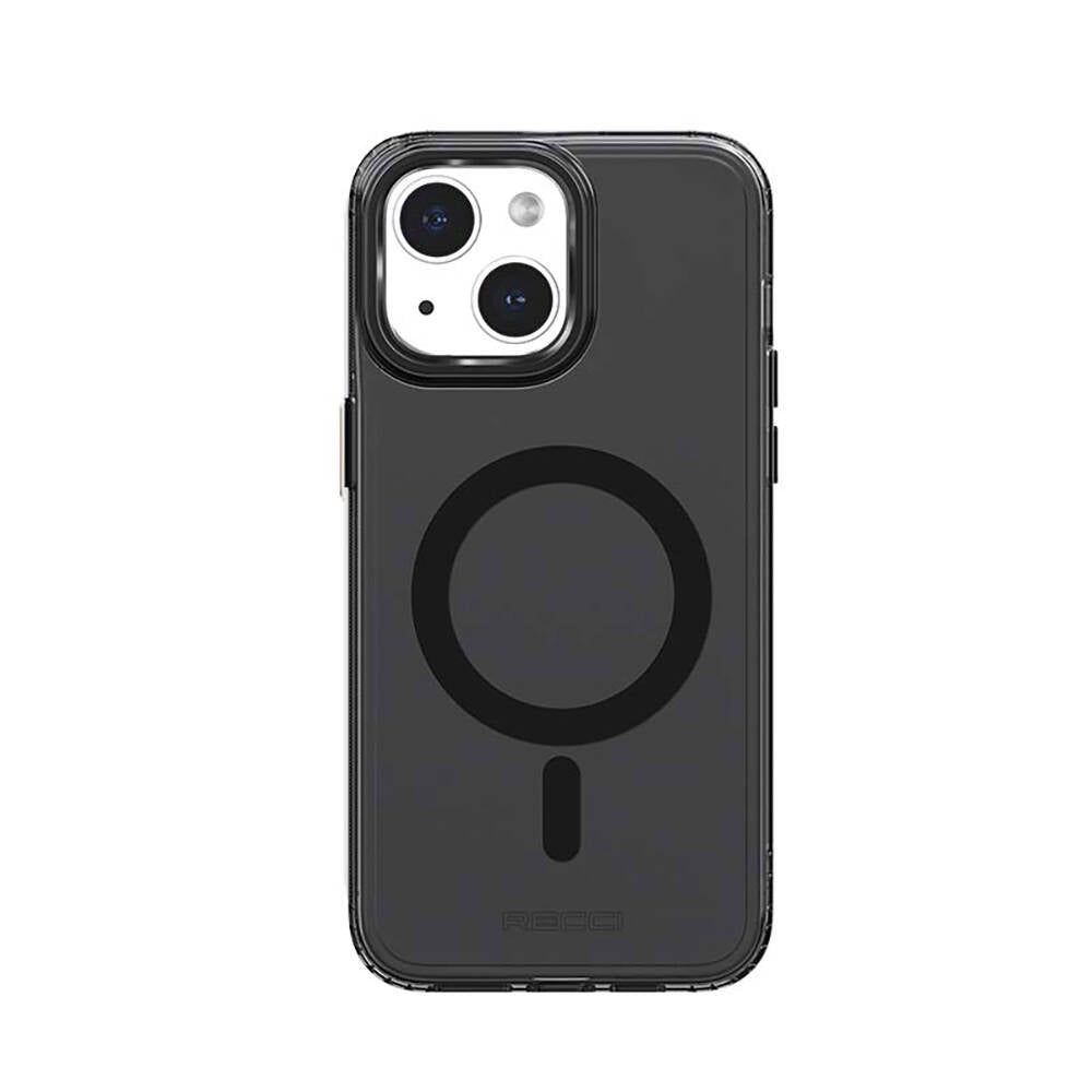 Apple iPhone 15 Plus Kılıf M-safe Şarj Özellikli Saydam Arka Yüzey Recci Crystal Color Serisi Kapak
