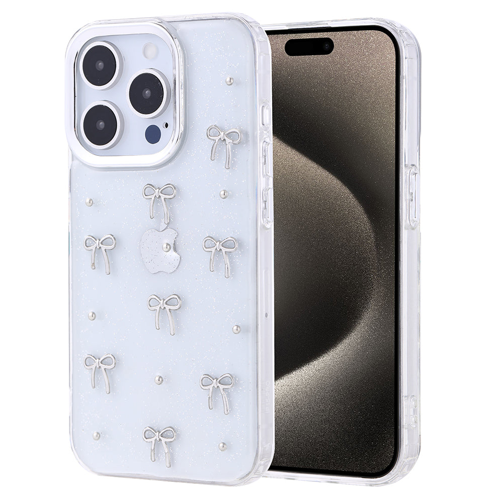 Apple iPhone 15 Pro Kılıf Airbag Tasarımlı Simli Şeffaf Zore Kutup Kapak