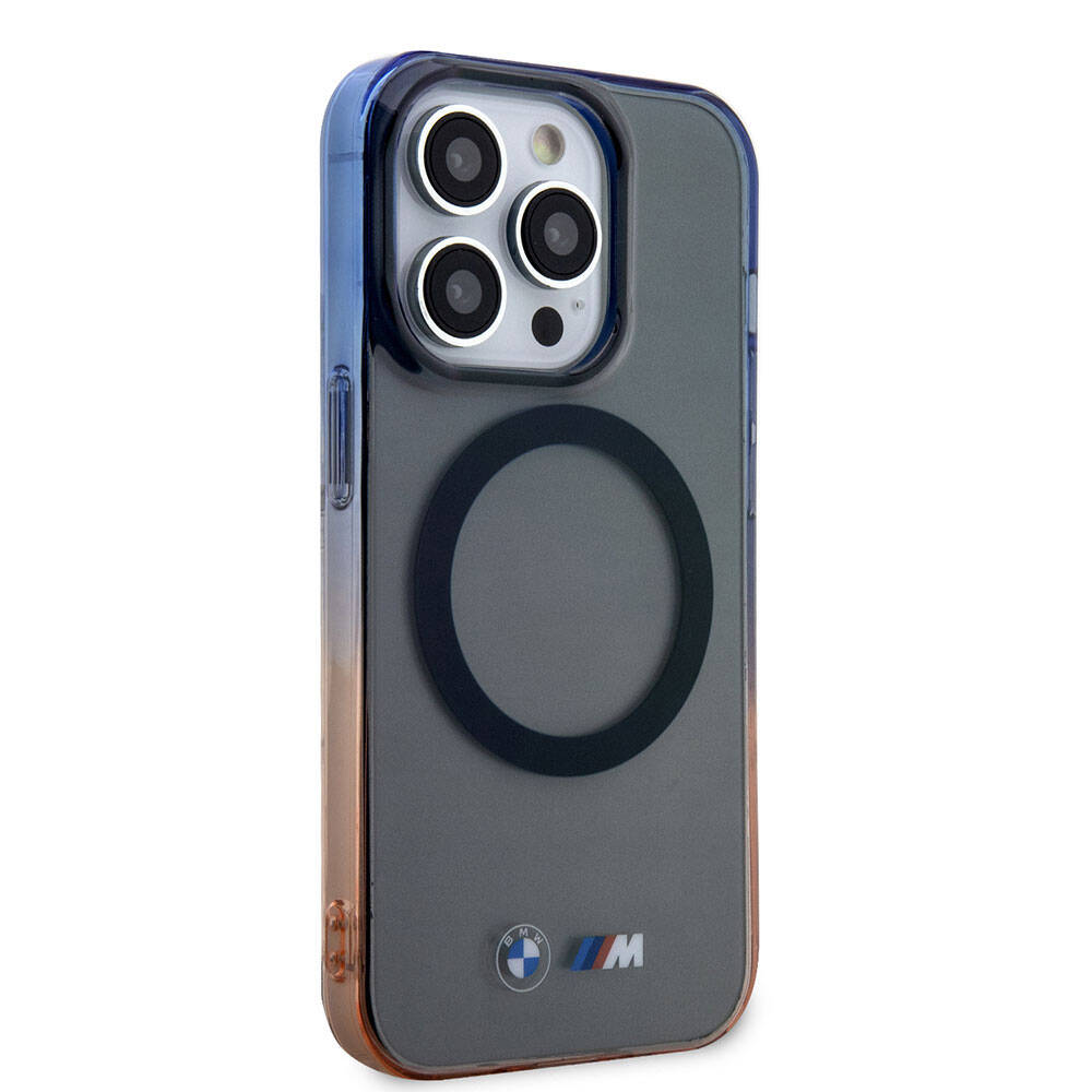 Apple iPhone 15 Pro Kılıf BMW M-safe Şarj Özellikli Transparan Renkli Çerçeveli Orjinal Lisanslı Kapak