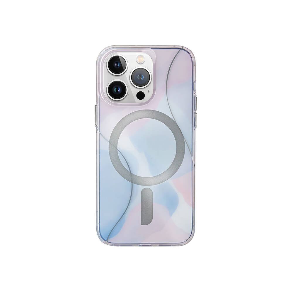 Apple iPhone 15 Pro Kılıf M-safe Şarj Özellikli Dalgalı Çizgi Desenli Coehl Palette Kapak