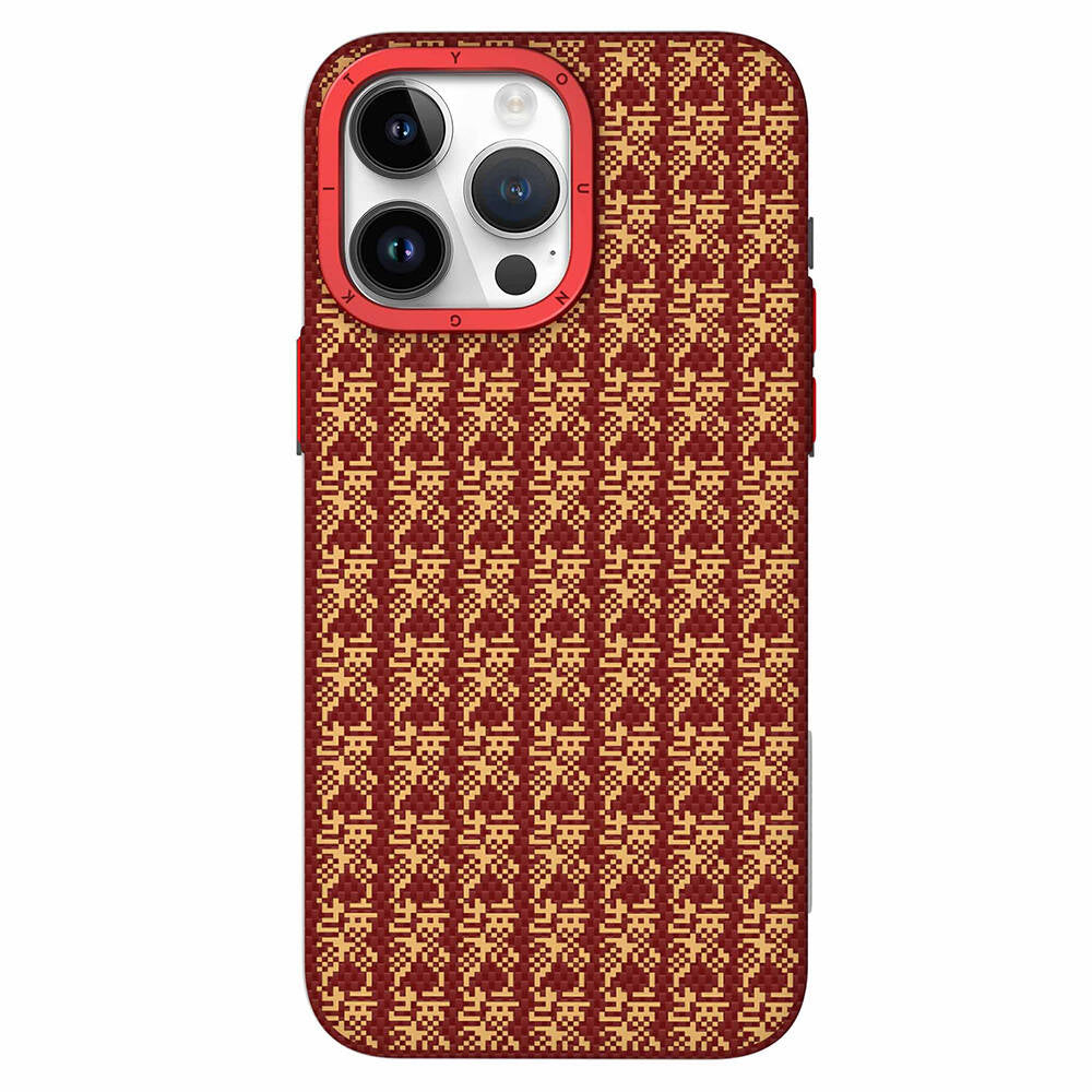 Apple iPhone 15 Pro Kılıf M-safe Şarj Özellikli Kevlar 1500D Youngkit Auspicious Loong Serisi Kapak