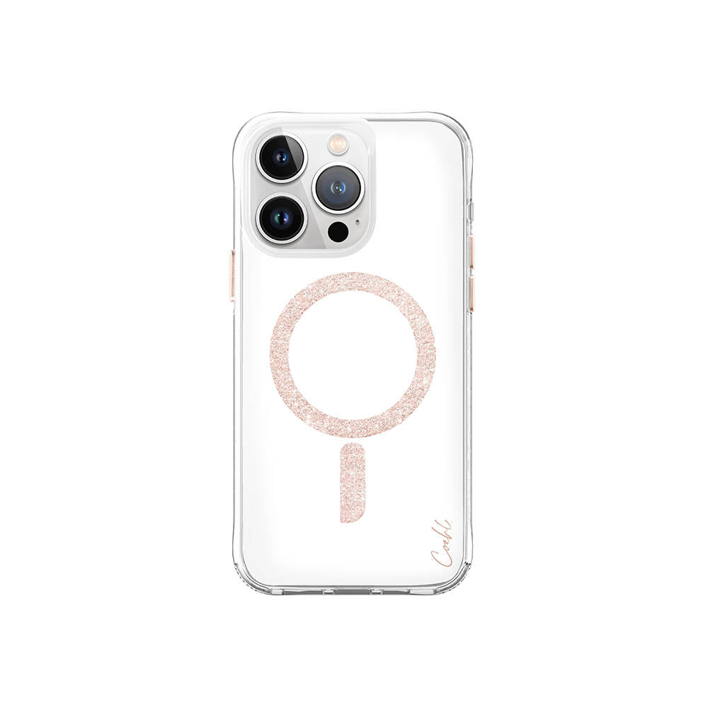 Apple iPhone 15 Pro Kılıf M-safe Şarj Özellikli Simli Magnetik Coehl Glace Kapak