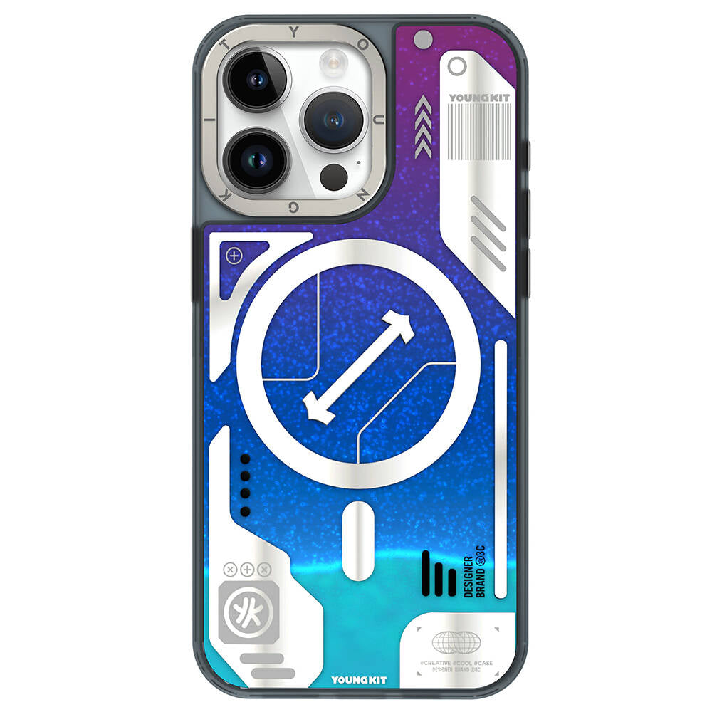 Apple iPhone 15 Pro Kılıf M-safe Şarj Özellikli YoungKit Galaxy Serisi Kapak