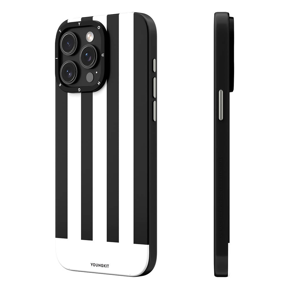 Apple iPhone 15 Pro Kılıf M-safe Şarj Özellikli Youngkit Striped Piano Keys Serisi Kapak