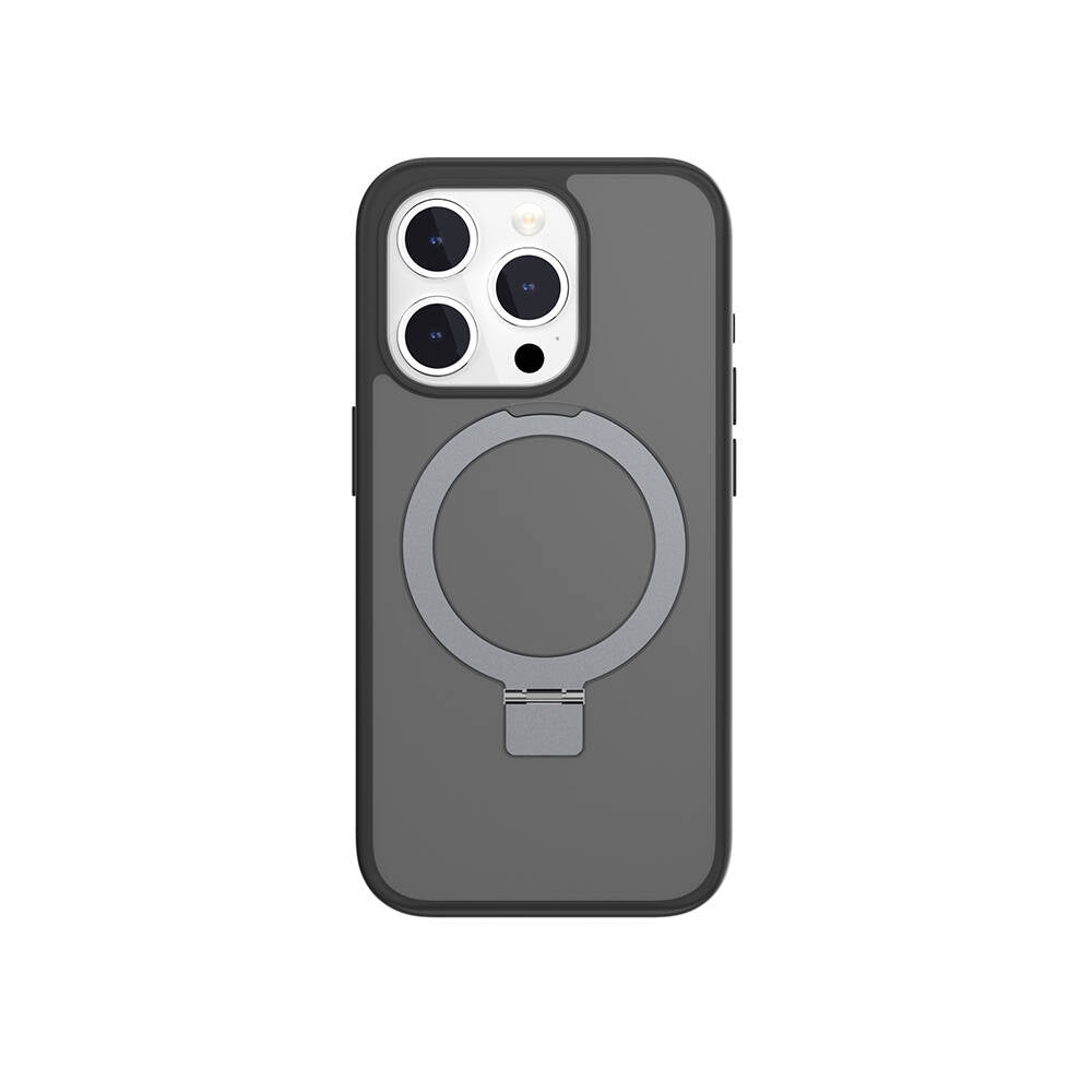 Apple iPhone 15 Pro Kılıf M-safe Şarj Özellikli Yüzük Standlı Lisanslı Switcheasy Magstand-M Kapak