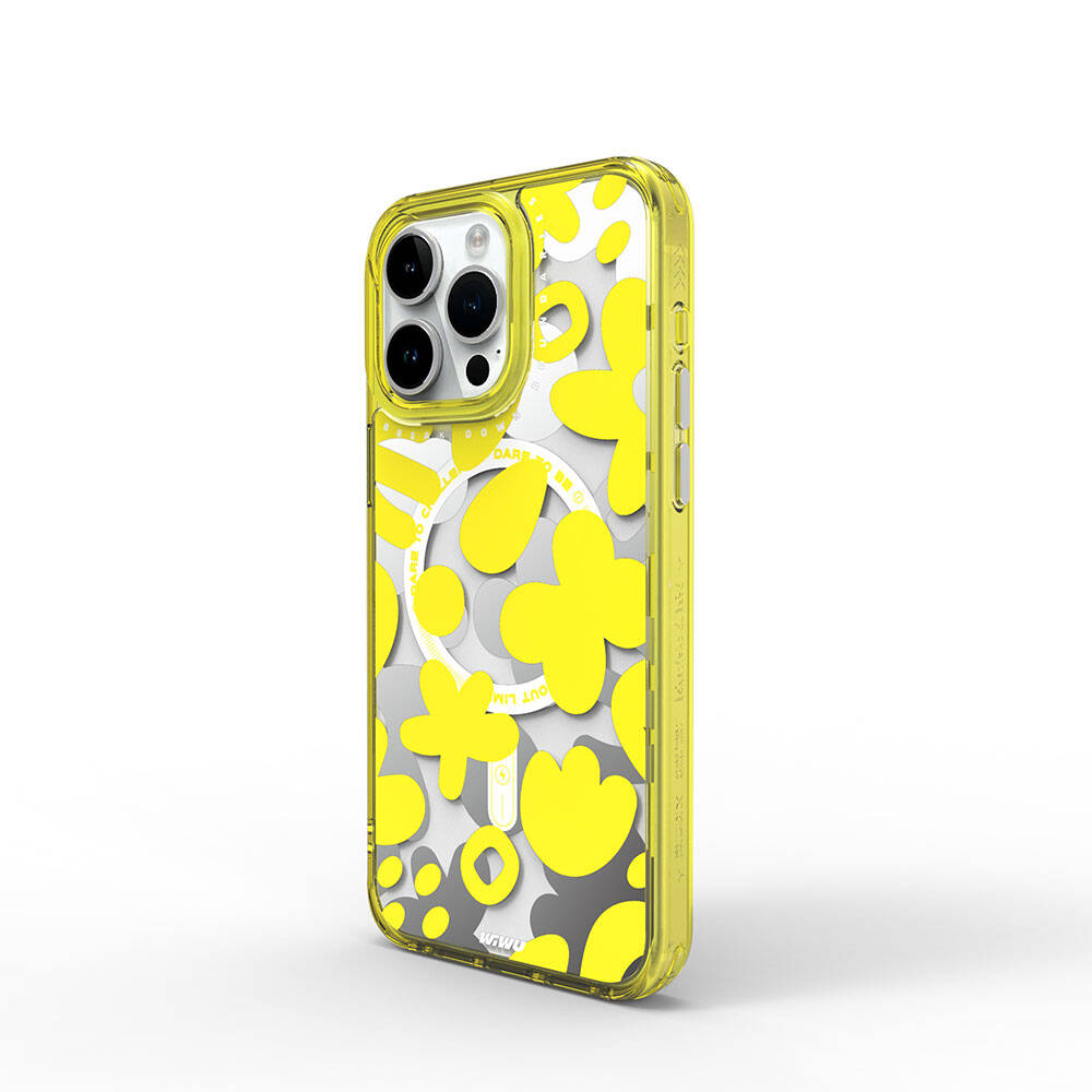 Apple iPhone 15 Pro Max Kılıf M-safe Şarj Özellikli Boya Desenli Wiwu Fluorescent G Serisi Kapak