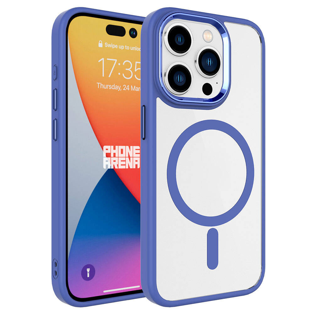 Apple iPhone 15 Pro Max Kılıf Wireless Şarj Özellikli Zore Krom M-safe Silikon Kapak
