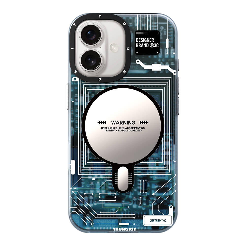 Apple iPhone 16 Kılıf M-safe Şarj Özellikli Youngkit Technology Serisi Kapak