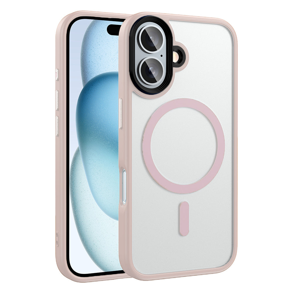 Apple iPhone 16 Kılıf Mat Arka Yüzey Wireless Şarj Özellikli Zore Flet M-safe Kapak