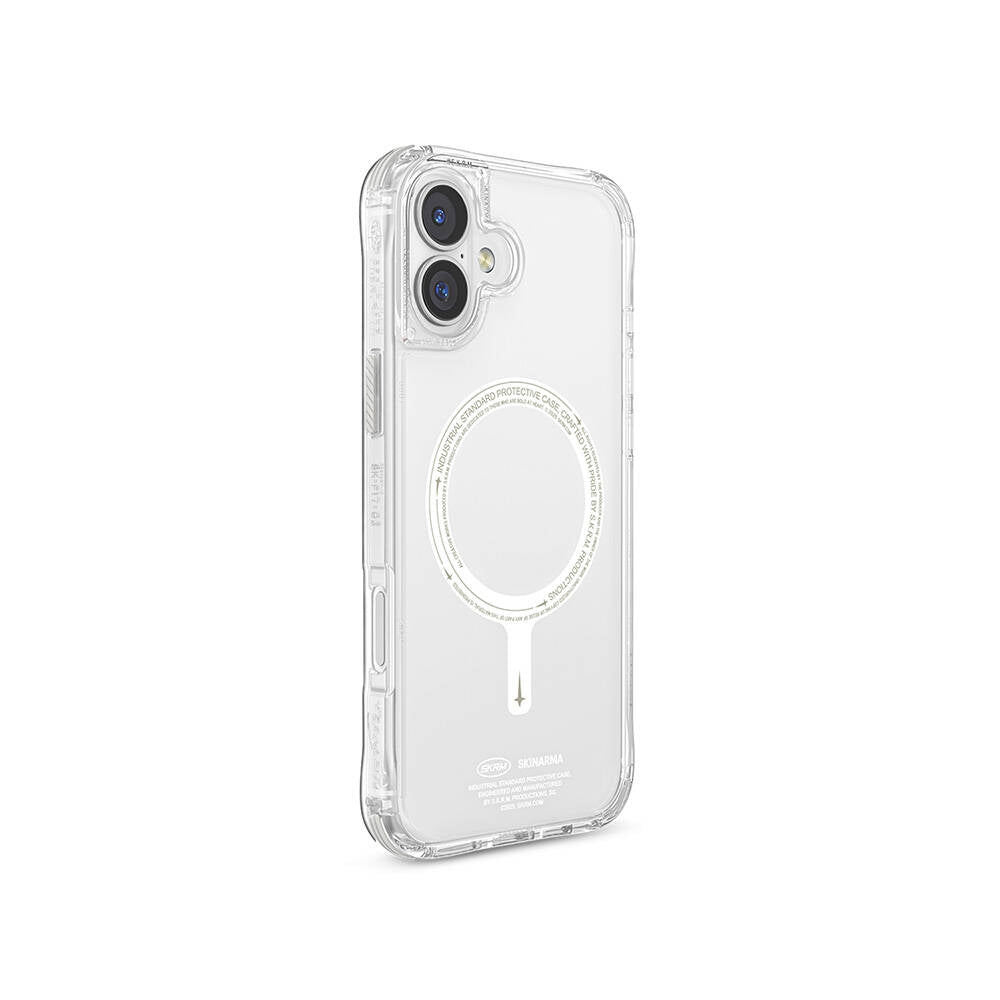 Apple iPhone 16 Plus Kılıf M-safe Şarj Özellikli Şeffaf Airbag Tasarımlı Skinarma Saido Nightglow Kapak