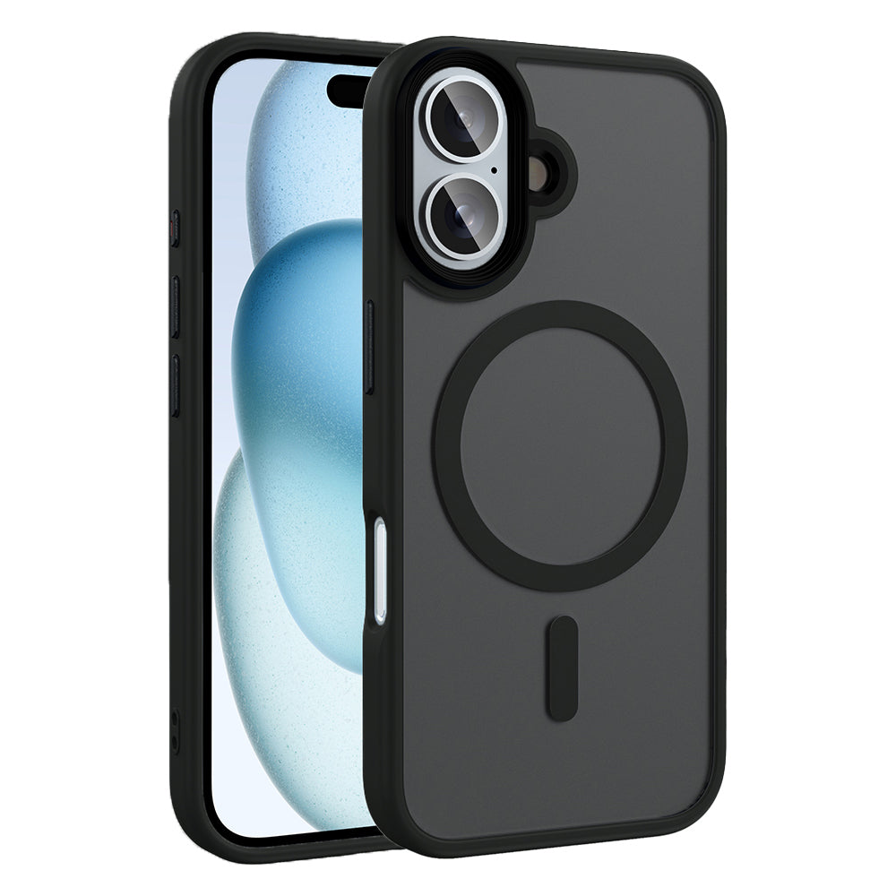 Apple iPhone 16 Plus Kılıf Mat Arka Yüzey Wireless Şarj Özellikli Zore Flet M-safe Kapak