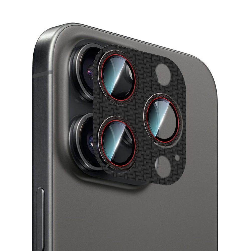 Apple iPhone 16 Pro CaseWorld Karbon Fiber Serisi Anti Reflective Ultra Clear Full Kamera Lens Koruyucu