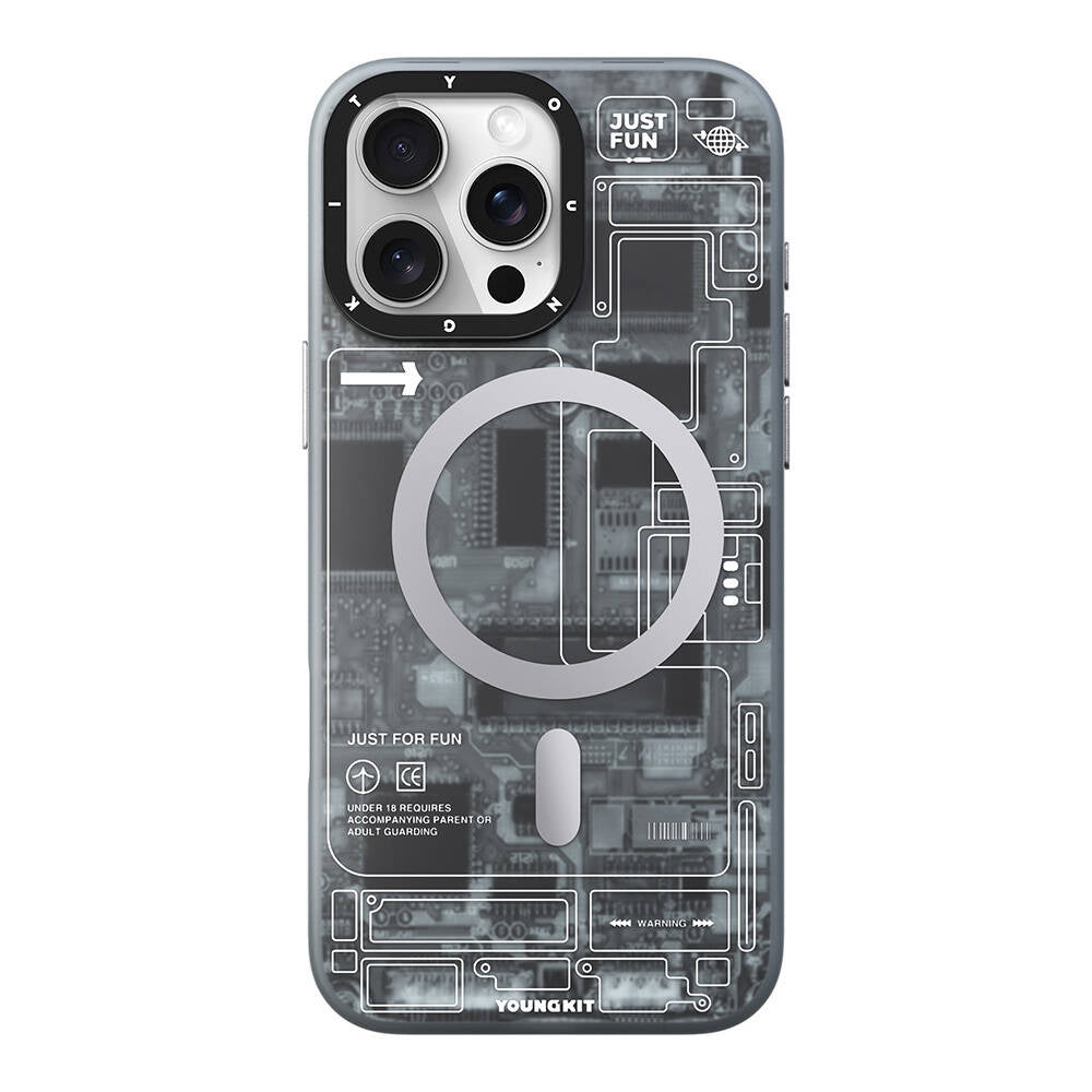 Apple iPhone 16 Pro Kılıf M-safe Şarj Özellikli Youngkit Technology Serisi Kapak