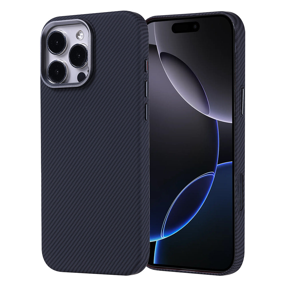 Apple iPhone 16 Pro Max Kılıf M-safe Şarj Özellikli Karbon Fiber Görünümlü Zore Nekst Kapak