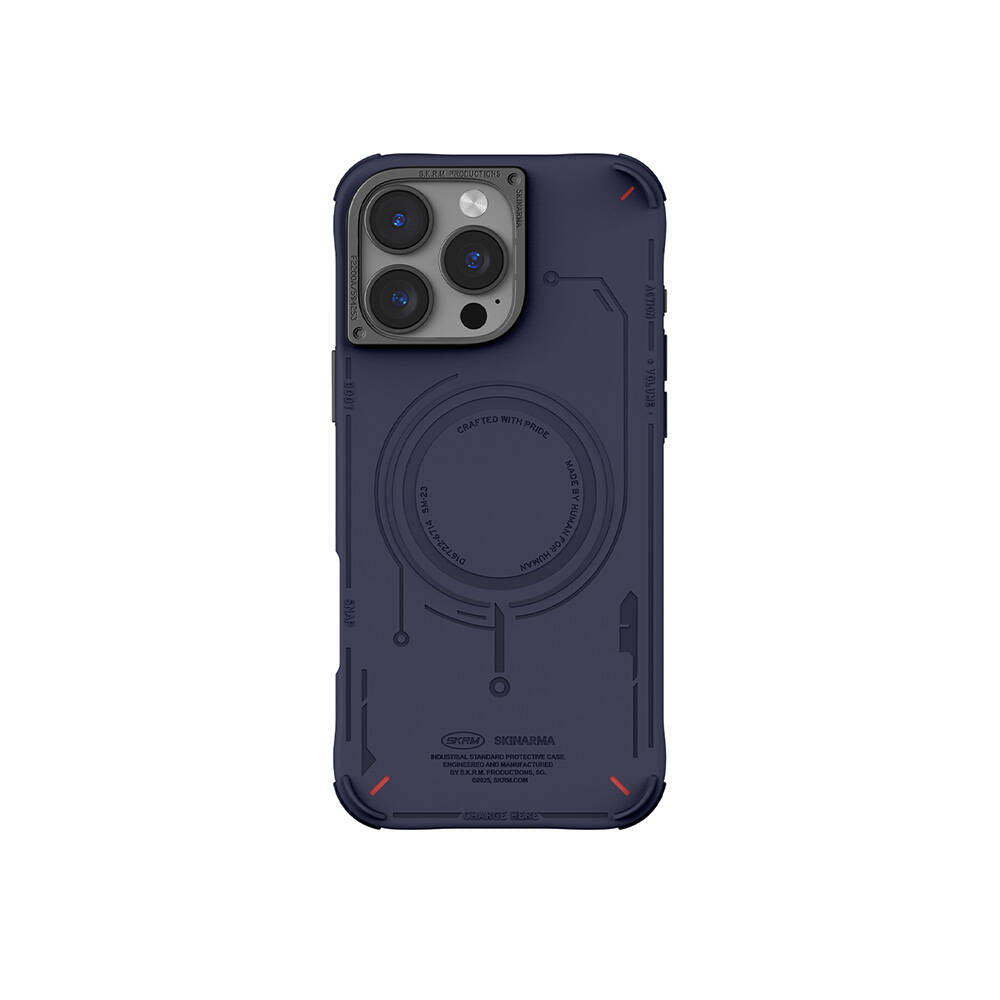 Apple iPhone 16 Pro Max Kılıf M-safe Şarj Özellikli Metal Kamera Çerçeveli Skinarma Mecha Serisi Kapak