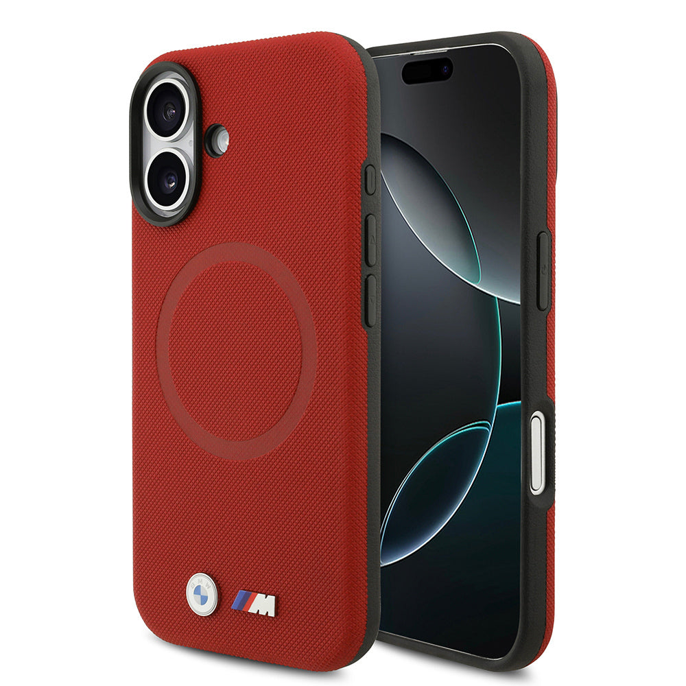 Apple iPhone 17 Kılıf BMW Orjinal Lisanslı M-safe Şarj Özellikli Metal Logolu Delikli M Dizayn Deri Kapak