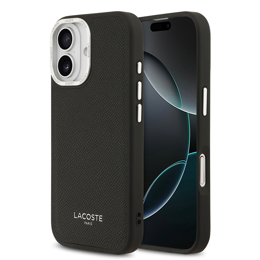 Apple iPhone 17 Kılıf Lacoste Orjinal Lisanslı M-safe Şarj Özellikli Champs Elysees PU Deri Tasarımlı Kapak