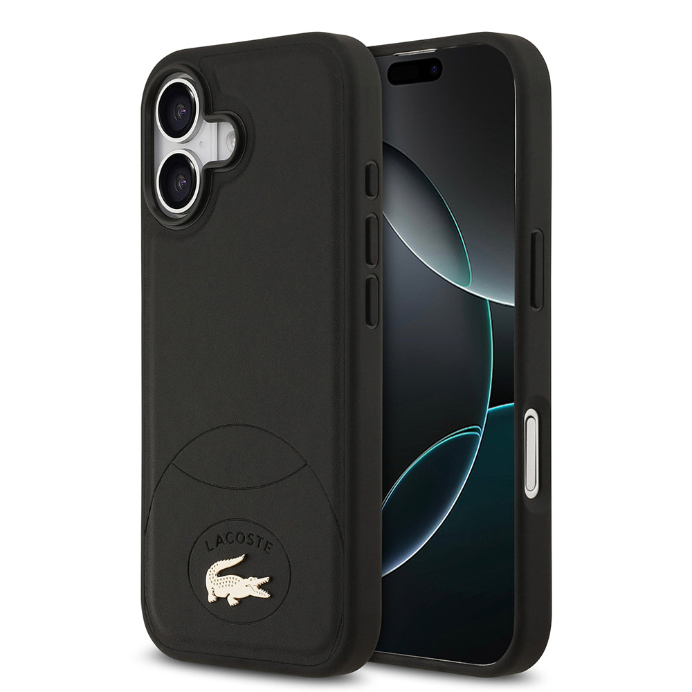 Apple iPhone 17 Kılıf Lacoste Orjinal Lisanslı M-safe Şarj Özellikli PU Deri Tasarımlı Metal Logolu Kapak