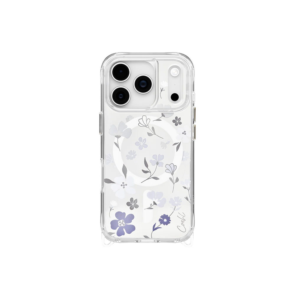 Apple iPhone 17 Pro Kılıf M-safe Şarj Özellikli Şeffaf Arka Yüzey Çiçekli Coehl Amara Kapak