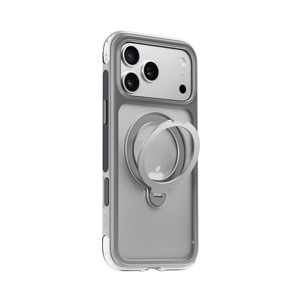 Apple iPhone 17 Pro Kılıf Wiwu AS-203 AeroShield Ultra Serisi M-safe Şarj Özellikli Airbag Tasarımlı Standlı Kapak