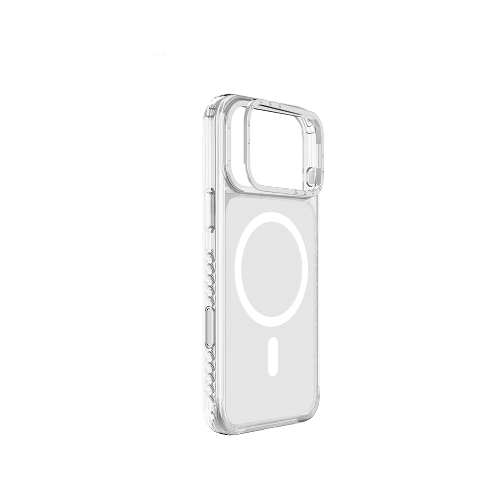 Apple iPhone 17 Pro Max Kılıf M-safe Şarj Özellikli Metal Kamera Çerçeveli Airbag Tasarımlı Lenyes CK221 Sert PC Kapak