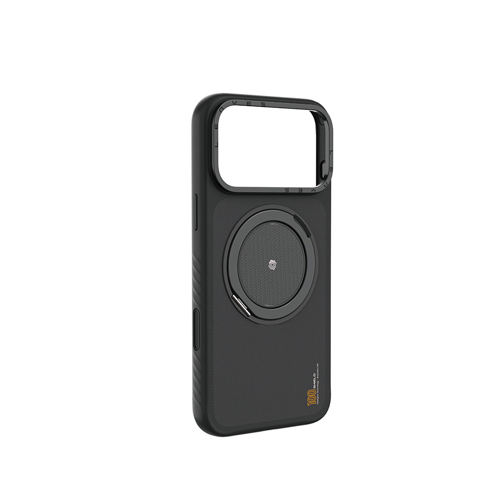 Apple iPhone 17 Pro Max Kılıf M-safe Şarj Özellikli Metal Standlı Lenyes CK225 Kevlar Kapak