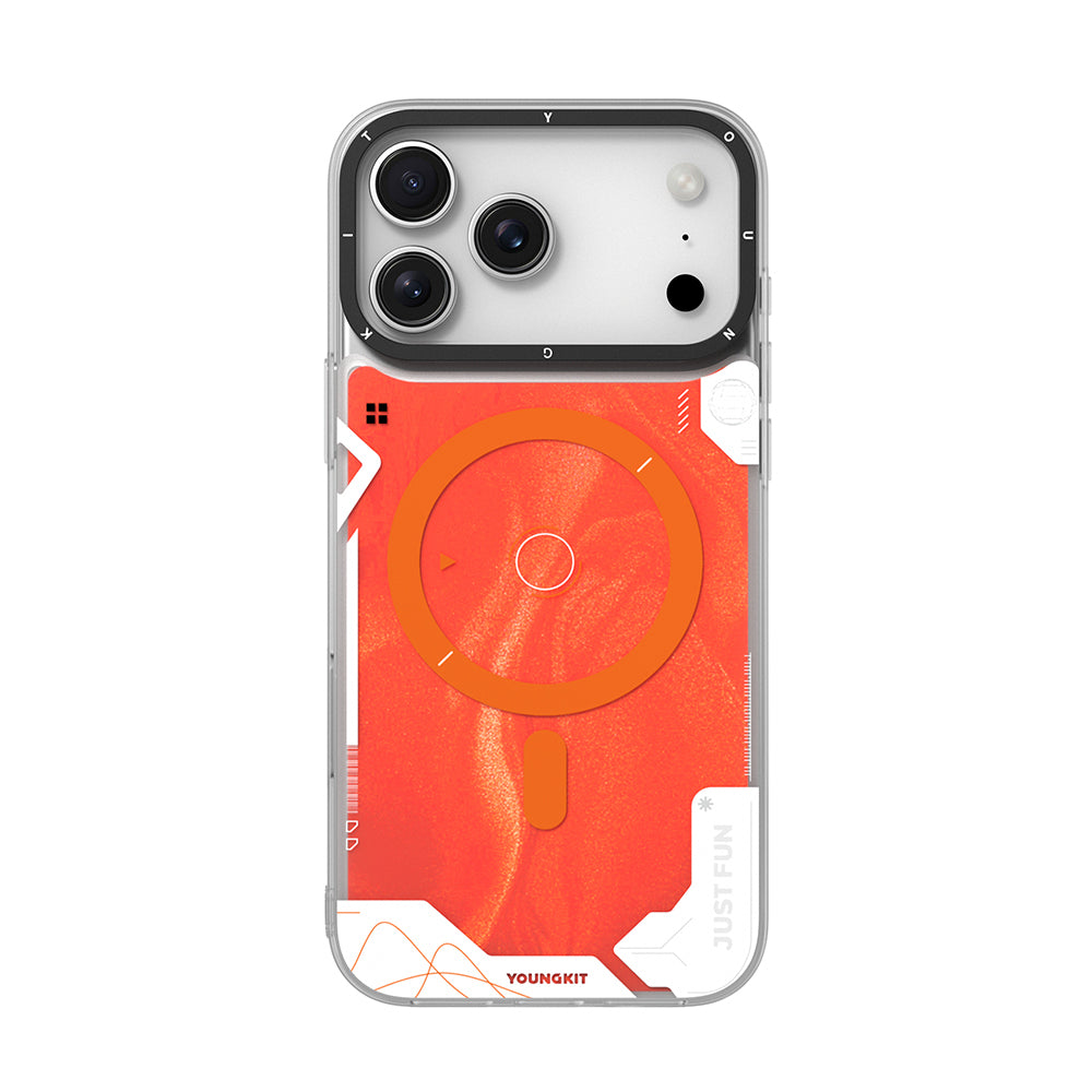 Apple iPhone 17 Pro Max Kılıf M-safe Şarj Özellikli Parlak Kumlu Sıvılı Tasarımlı Galaxy Fantasy Serisi Kapak