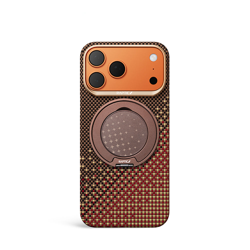 Apple iPhone 17 Pro Max Kılıf Raptic 2in1 Bundle Kit Aramid Skin Serenity Serisi Stand ve Kapak