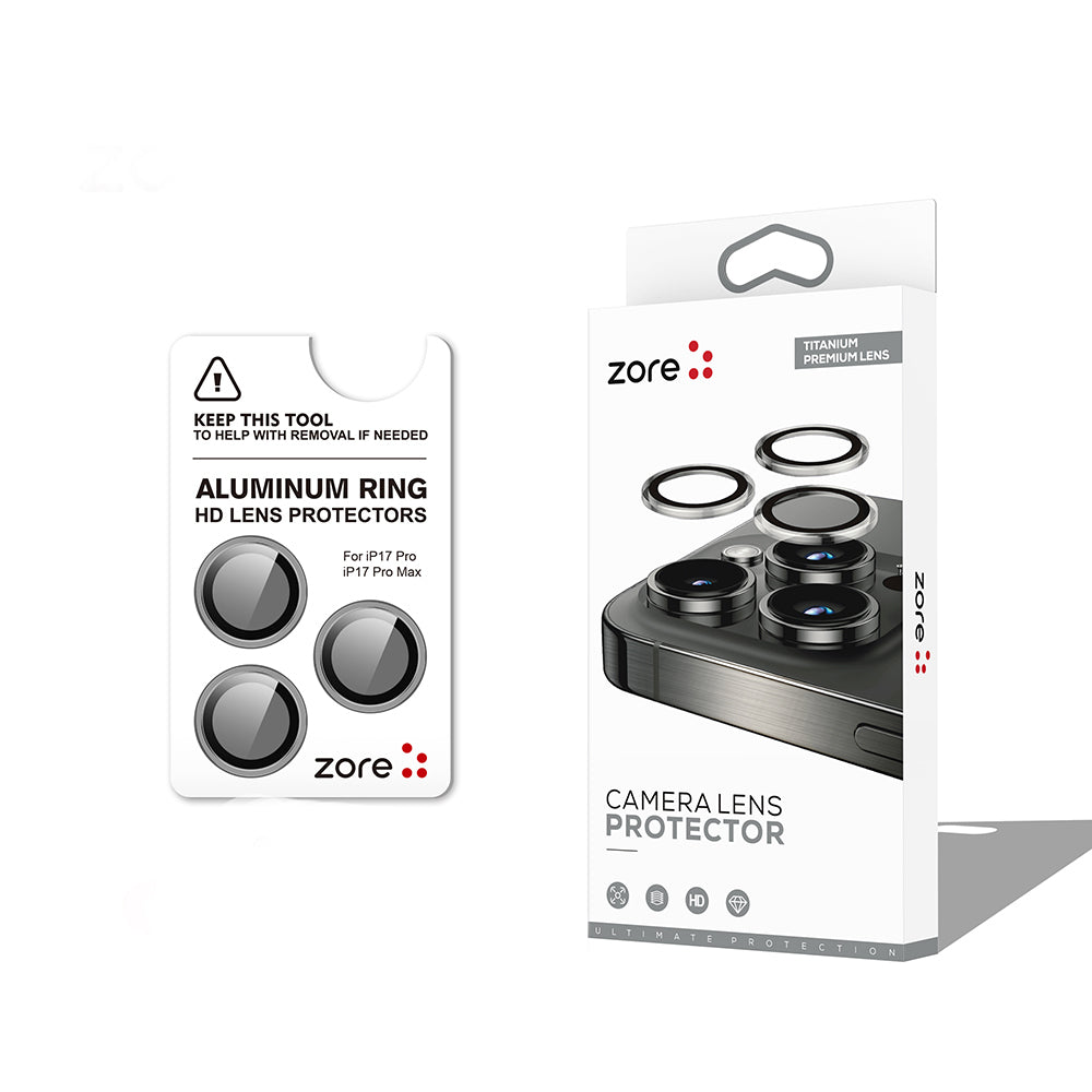 Apple iPhone 17 Pro Max Zore CL-12 Premium Safir Parmak İzi Bırakmayan Anti-Reflective Kamera Lens Koruyucu