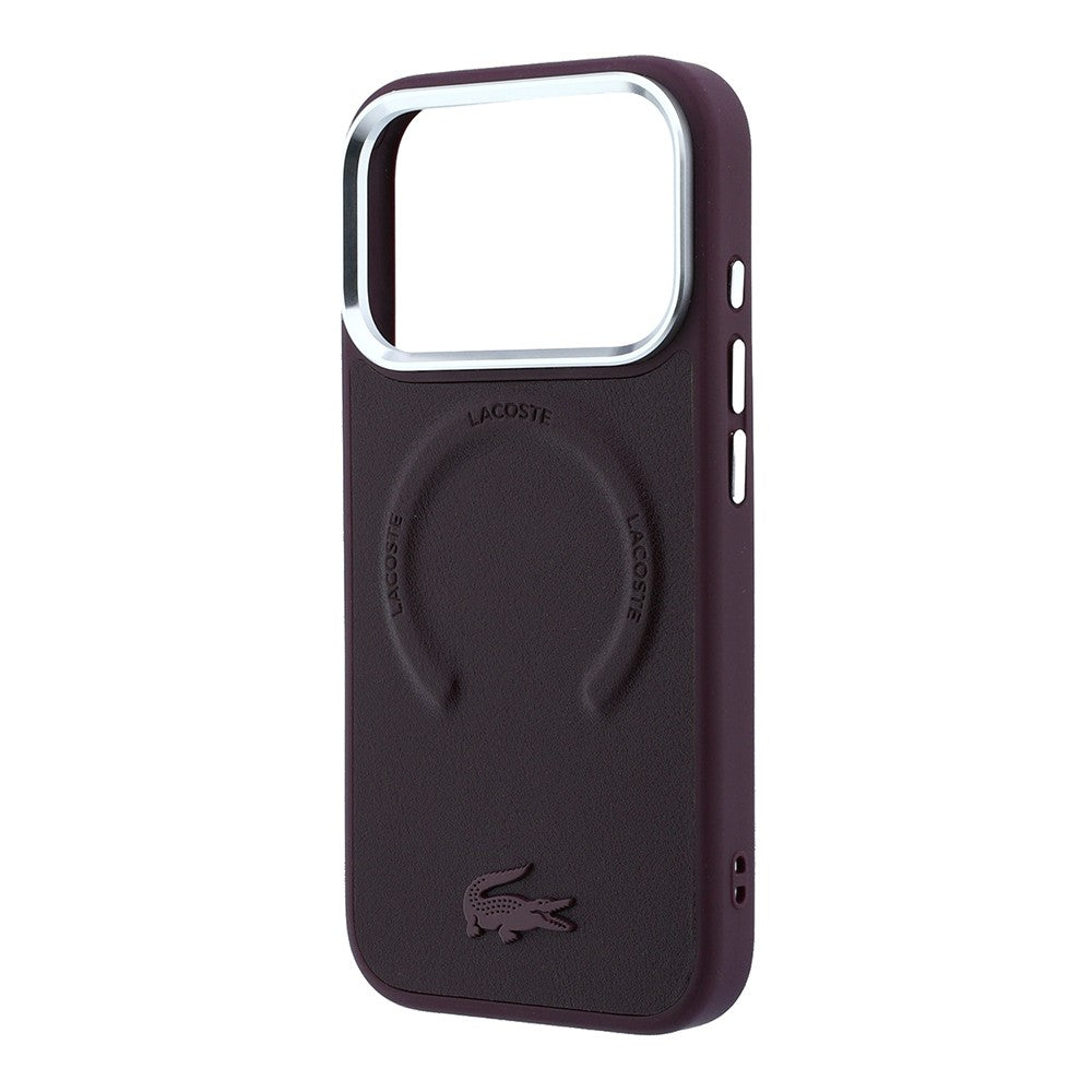Apple iPhone 18 Pro Kılıf Lacoste Orjinal Lisanslı M-safe Şarj Özellikli Lenglen Icon Metal Logolu Kapak