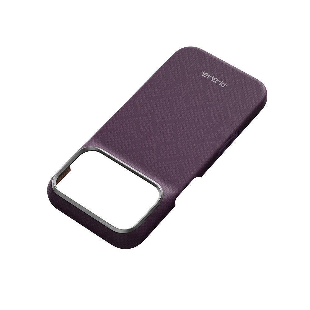 Apple iPhone 18 Pro Kılıf M-safe Şarj Özellikli Aramid Karbon Fiber Pitaka Weaving Serisi Kapak
